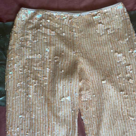 Disco sparkling pants serendipity xl peach n cream sparkling flare pants - Picture 2 of 4